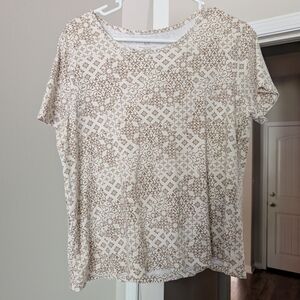 Women’s Cream Short Sleeve Printed Tee